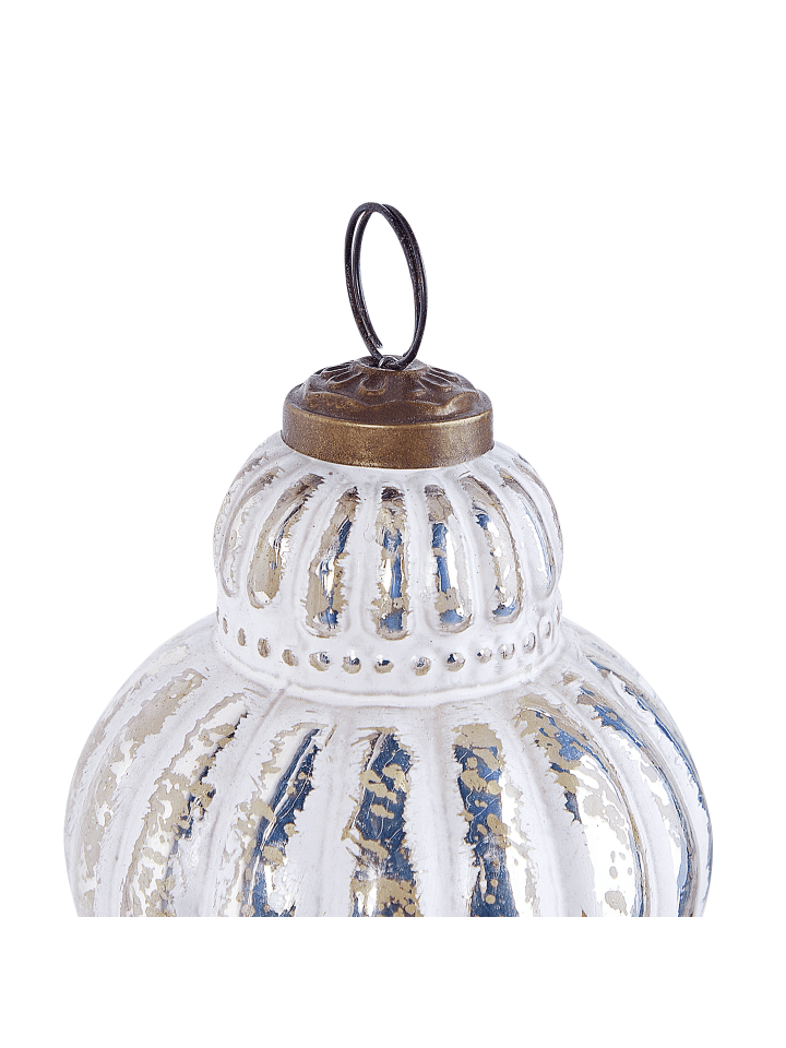 Beliani 6er-Set Weihnachtsbaumkugeln CREMEUX in Silber/Weiß günstig kaufen onesize