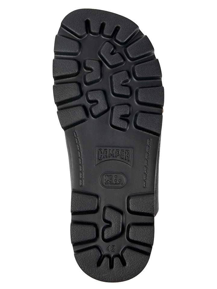 Camper Leder-Pantoletten in Schwarz günstig kaufen