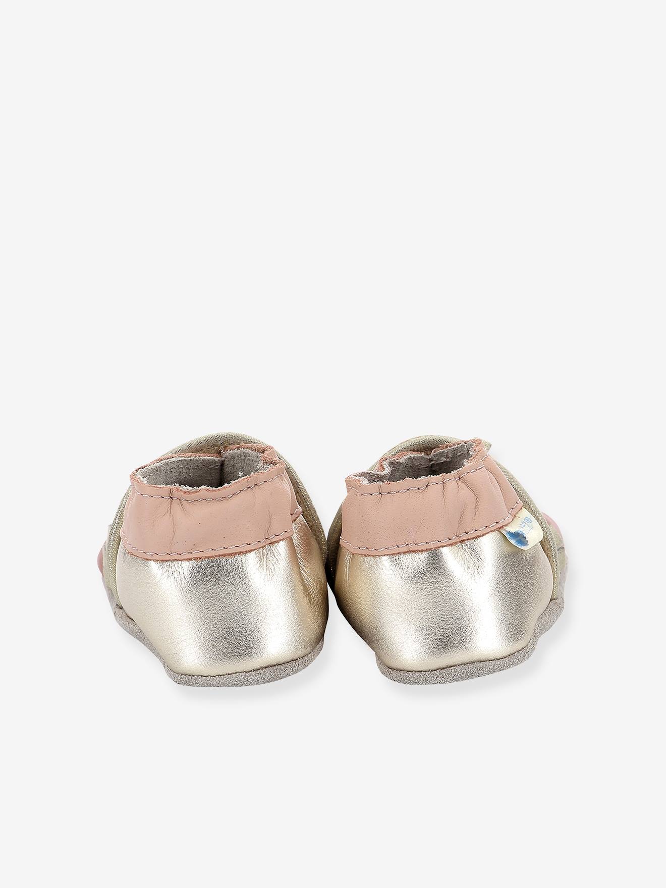 Chaussons cuir souple bébé fille Simphoni ROBEEZ© rose