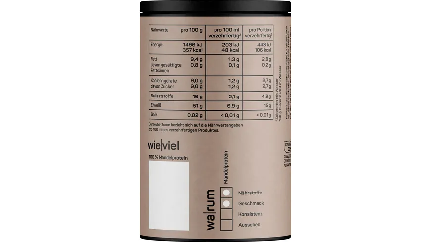 NADURIA Bio Mandelproteinpulver 300 g