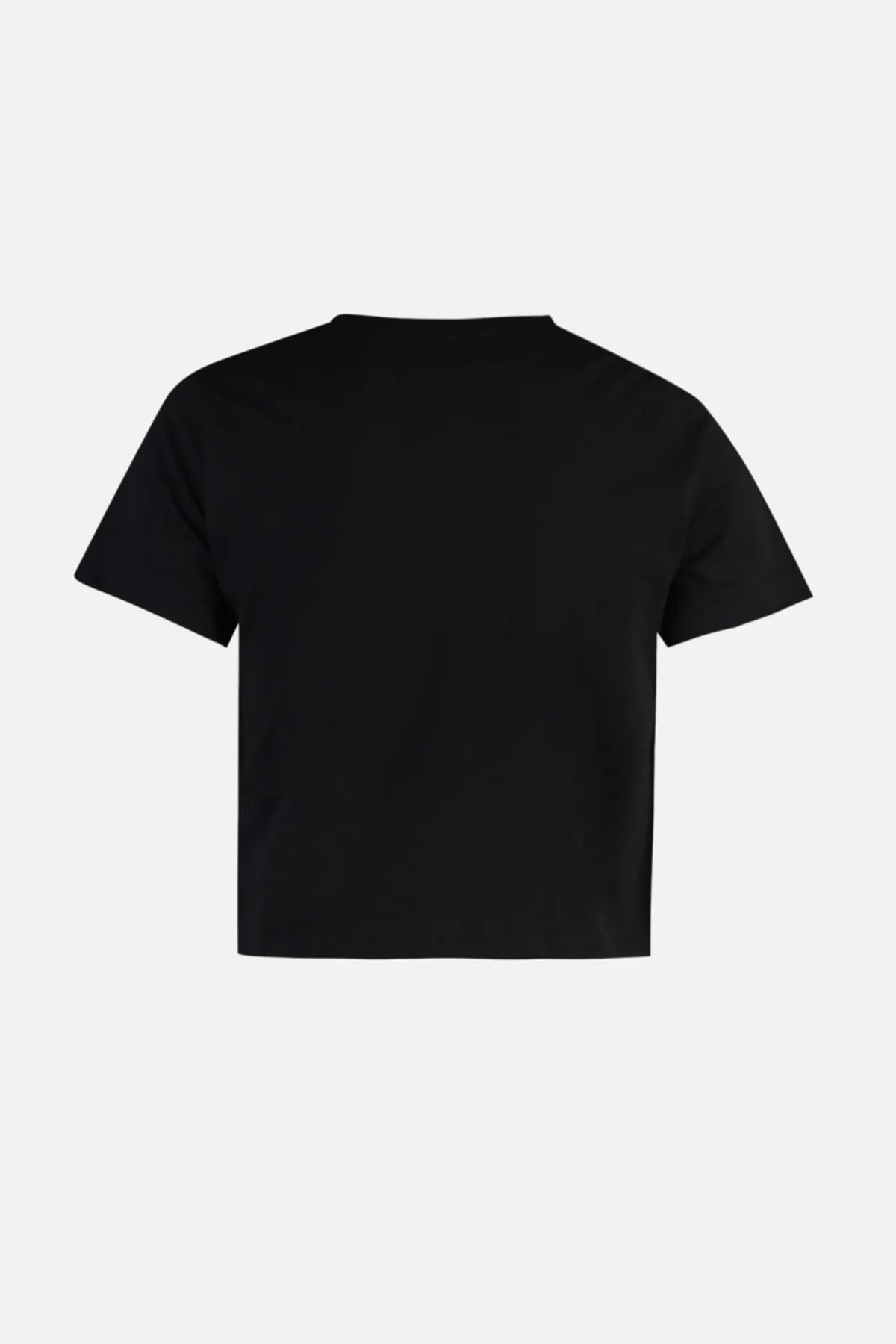 Trendyol Collection  Schwarzes Basic-Strick-T-Shirt mit Rundhalsausschnitt aus 100 % Baumwolle mit Rüschen und Details TWOSS22TS1032