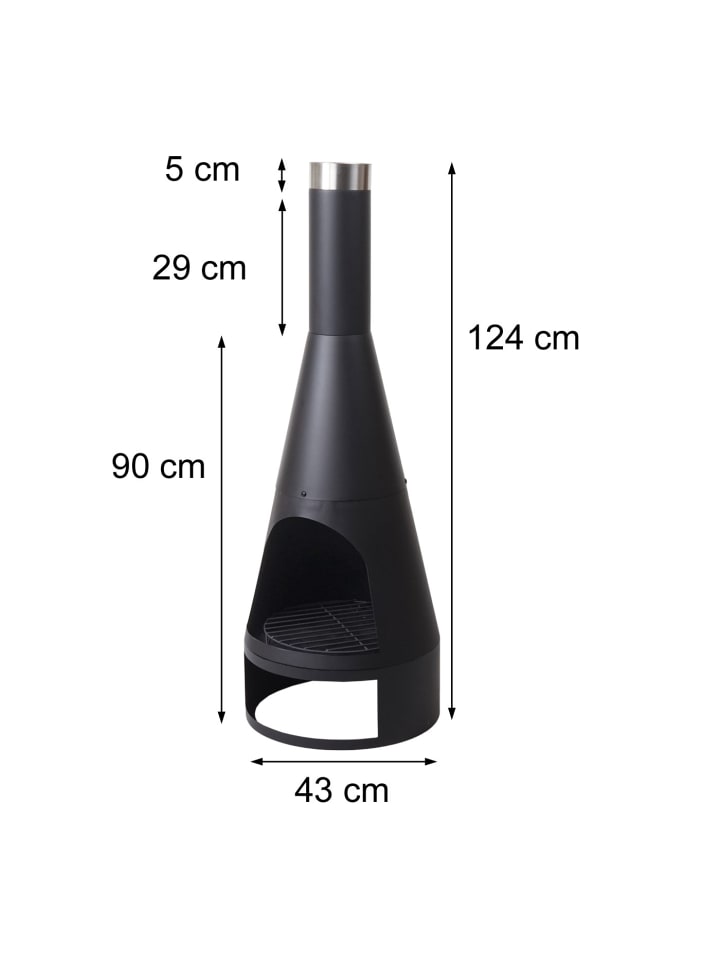 MCW Gartenofen K90 mit Schürhaken, 120x43cm schwarz günstig kaufen onesize