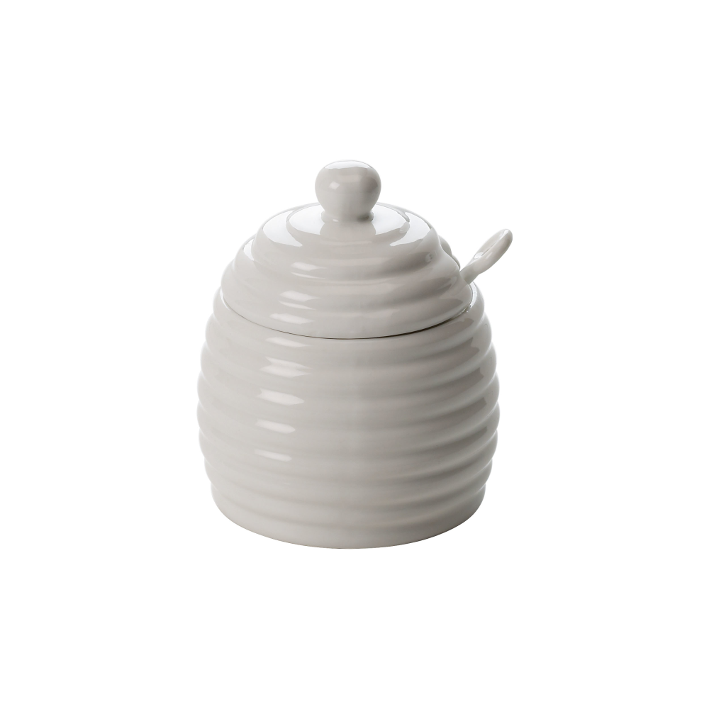 Honigtopf mit Löffel White Basic