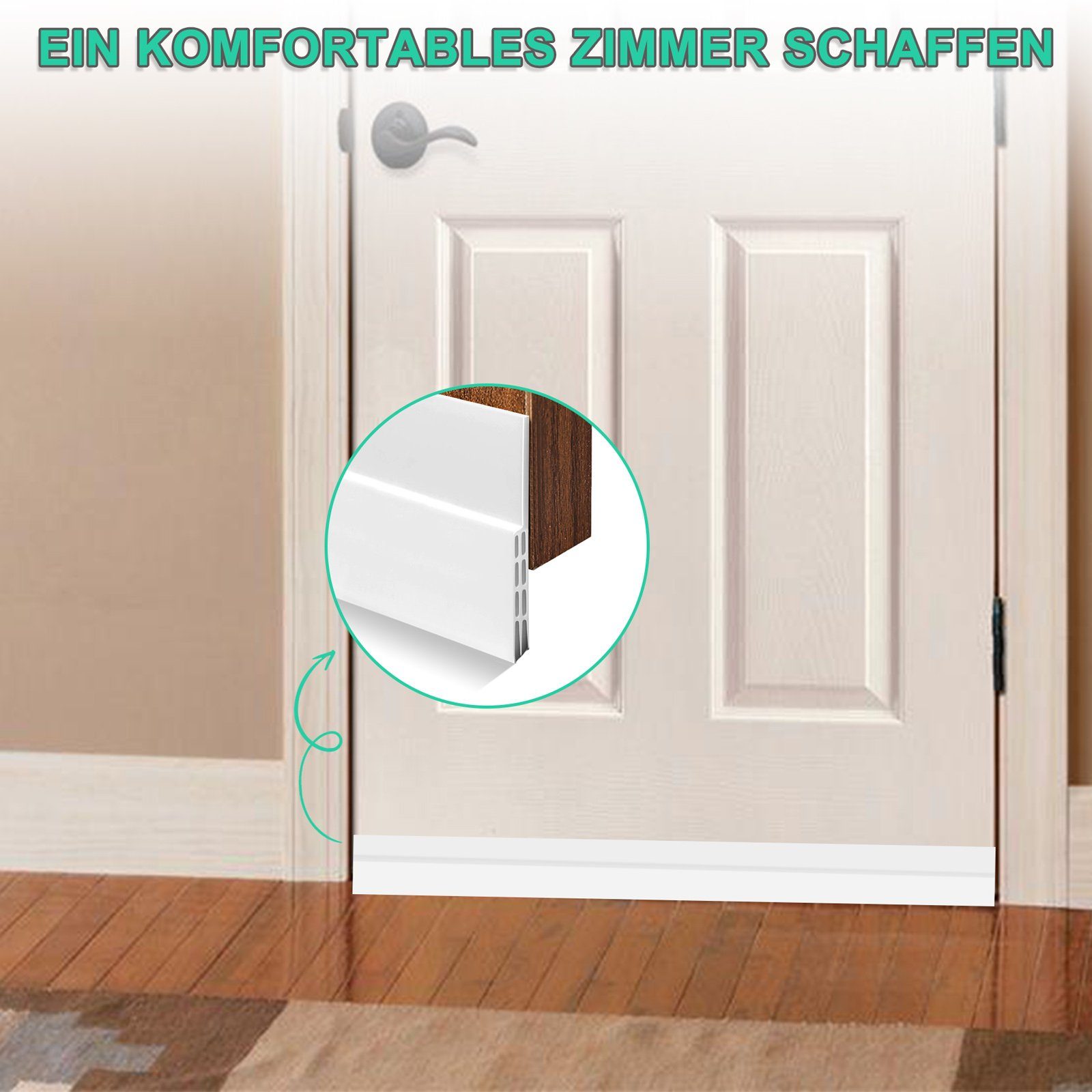 CALIYO Dichtungsband Türdichtung Zugluftstopper für Türen, Zuschneidbare Türdichtung, Türdichtung Unten tür zugluftstopper für Schallschutz, Kälteschutz