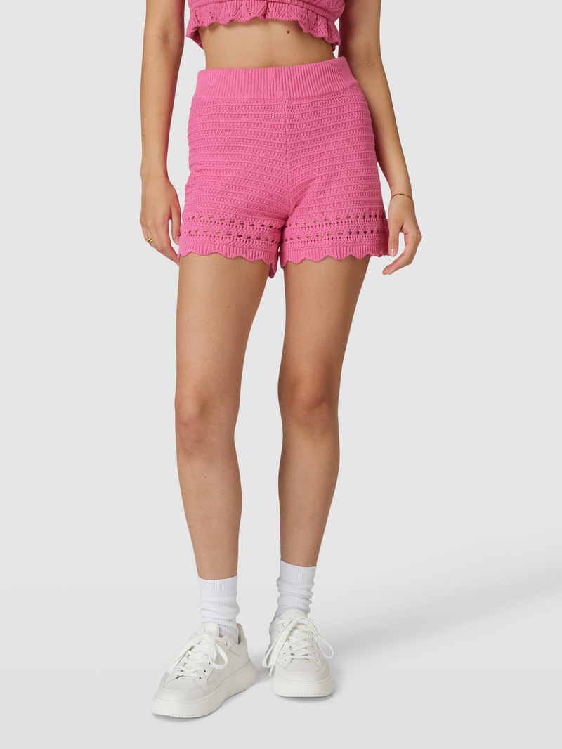 Strickshorts mit elastischem Bund Modell 'Sadie' in pink