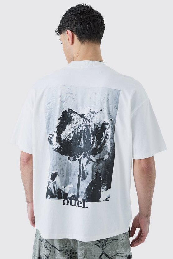 Oversized Heavyweight Rose Graphic T-shirt