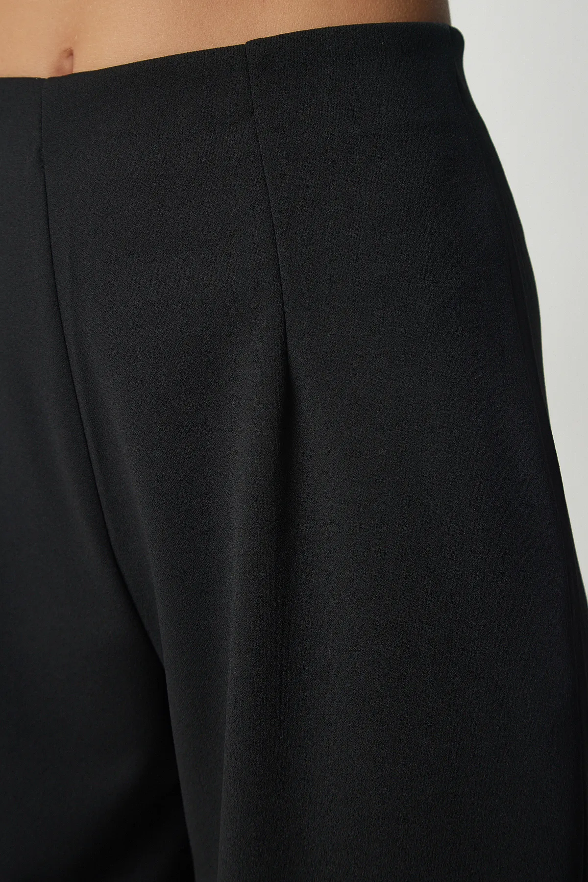 Happiness İstanbul  Schwarze bequeme gewebte Shalwar-Hose für Damen MS00014