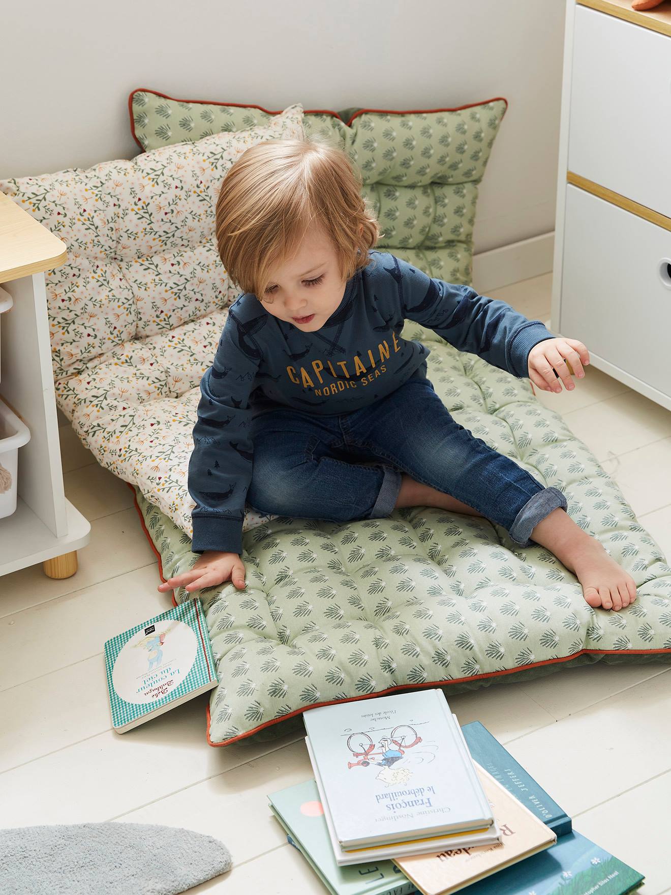 Matelas de sol bi matière PALMETTES vert