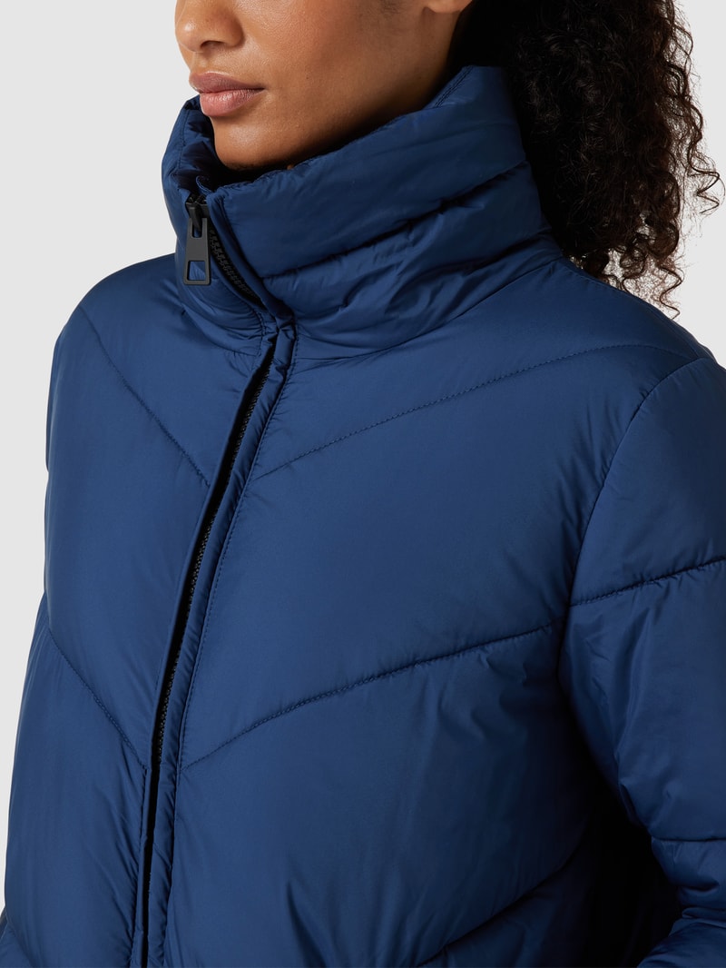 Steppjacke mit Stehkragen in dunkelblau