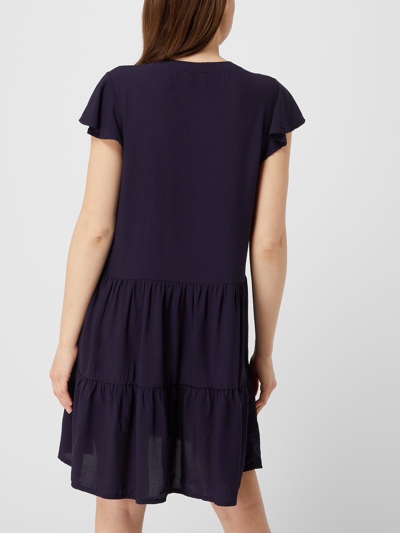 Shirtkleid aus Viskose in marineblau