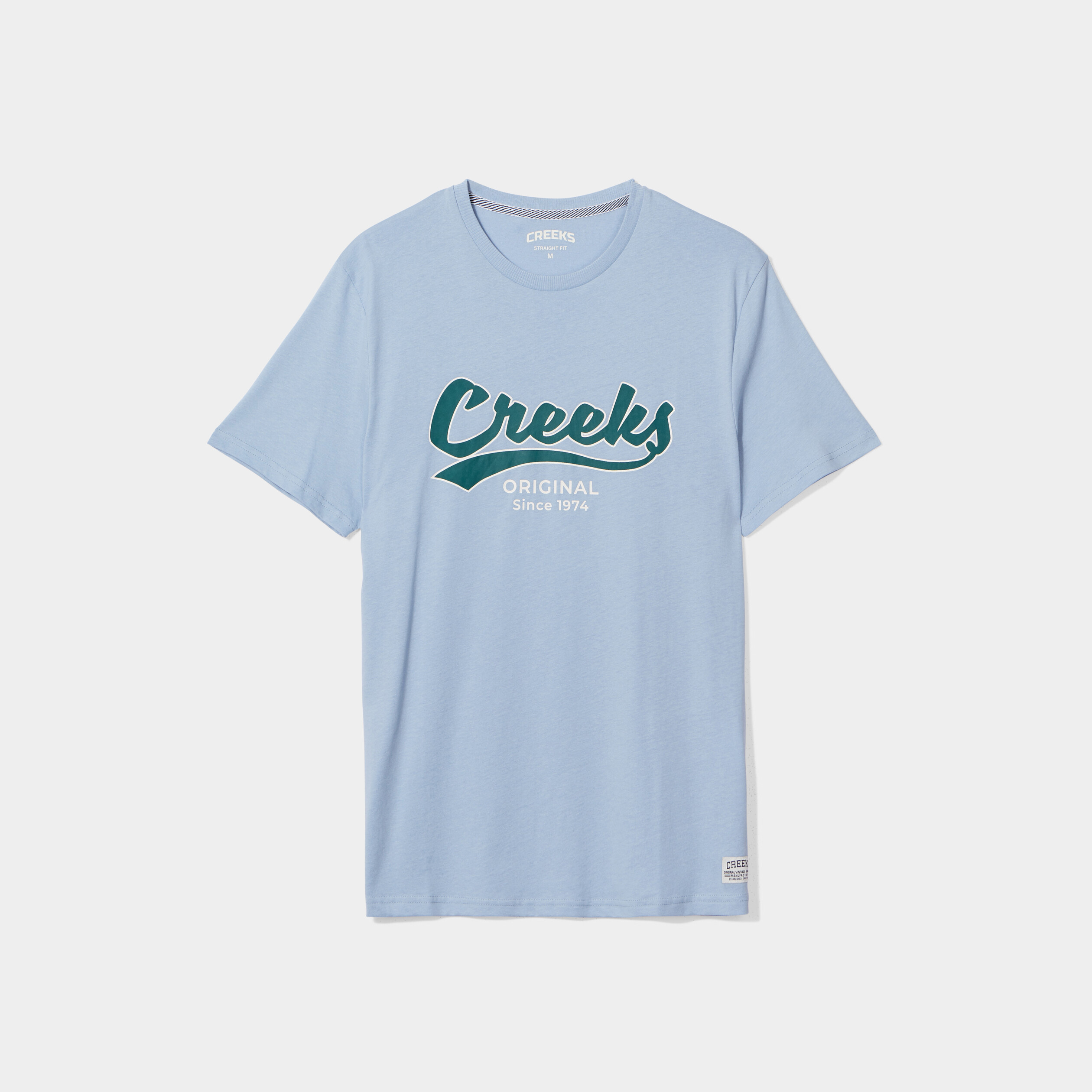 T-shirt col rond manches courtes Creeks bleu ciel homme | La Halle