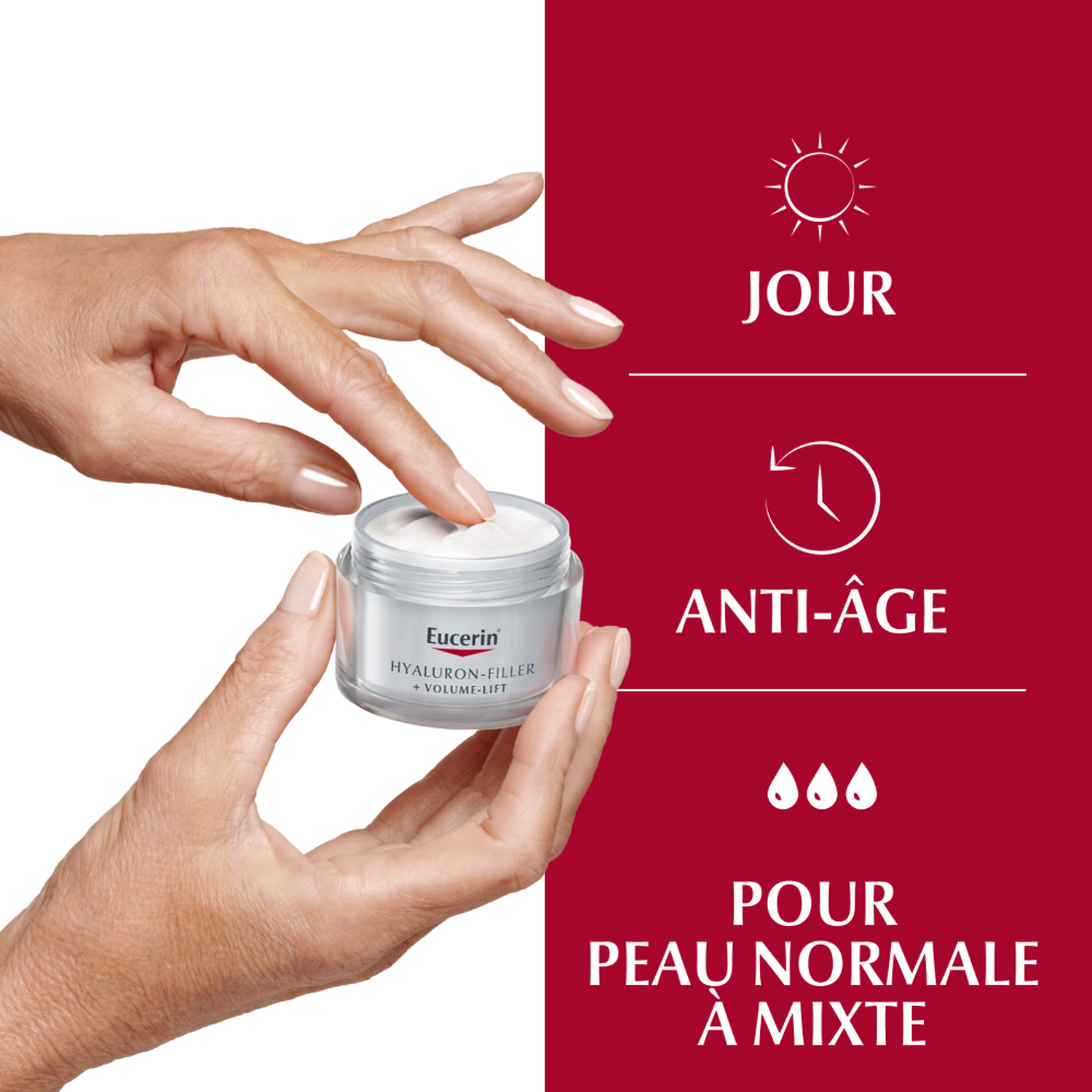 Eucerin Hyaluron-Filler Volume-Lift SPF15 Soin de Jour Volumisateur - Peaux Normales à Mixtes