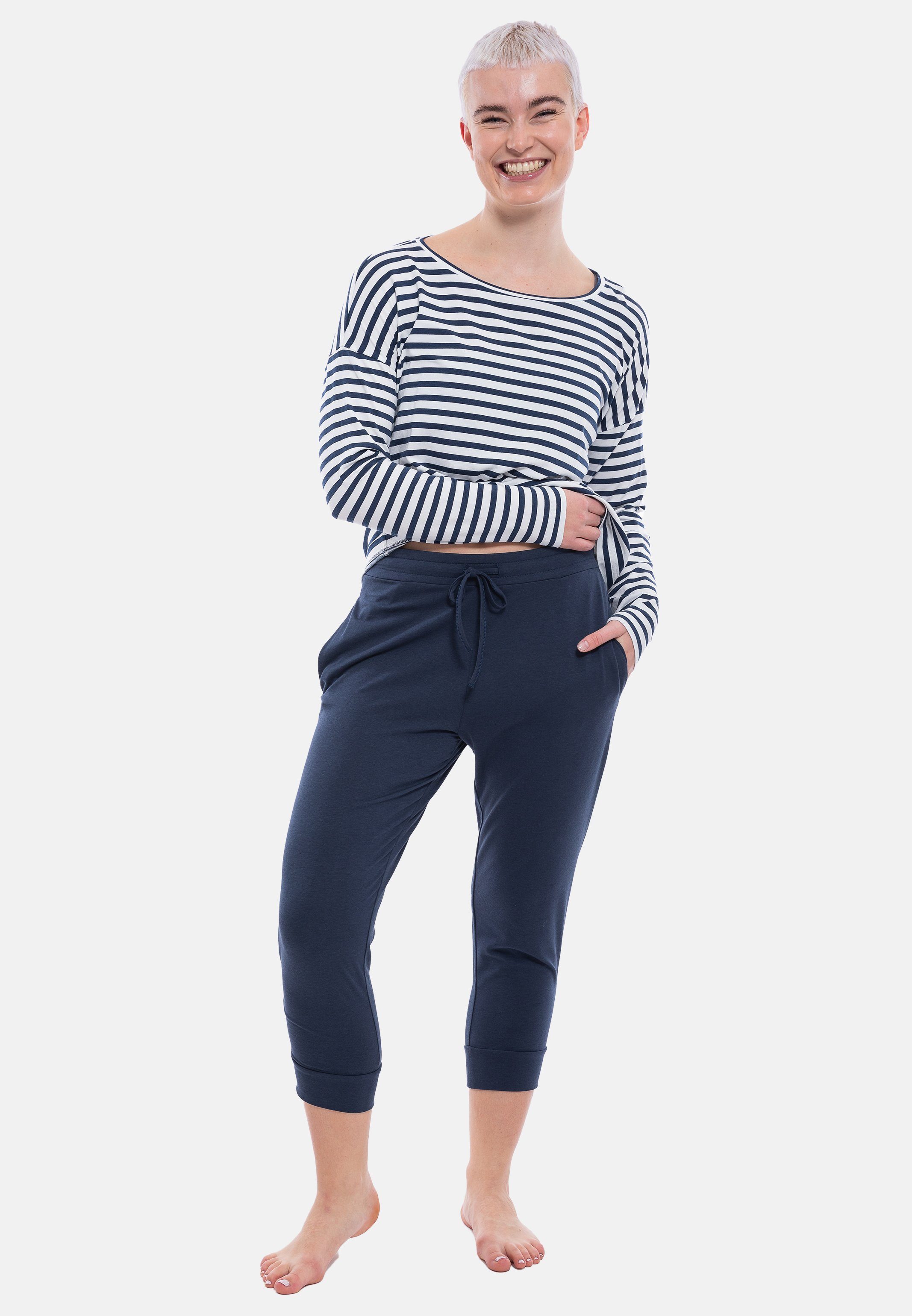 Mey Pyjamaoberteil Cyra (1-tlg) Schlafanzug Oberteil - Langarm-Shirt mit U-Boot-Ausschnitt