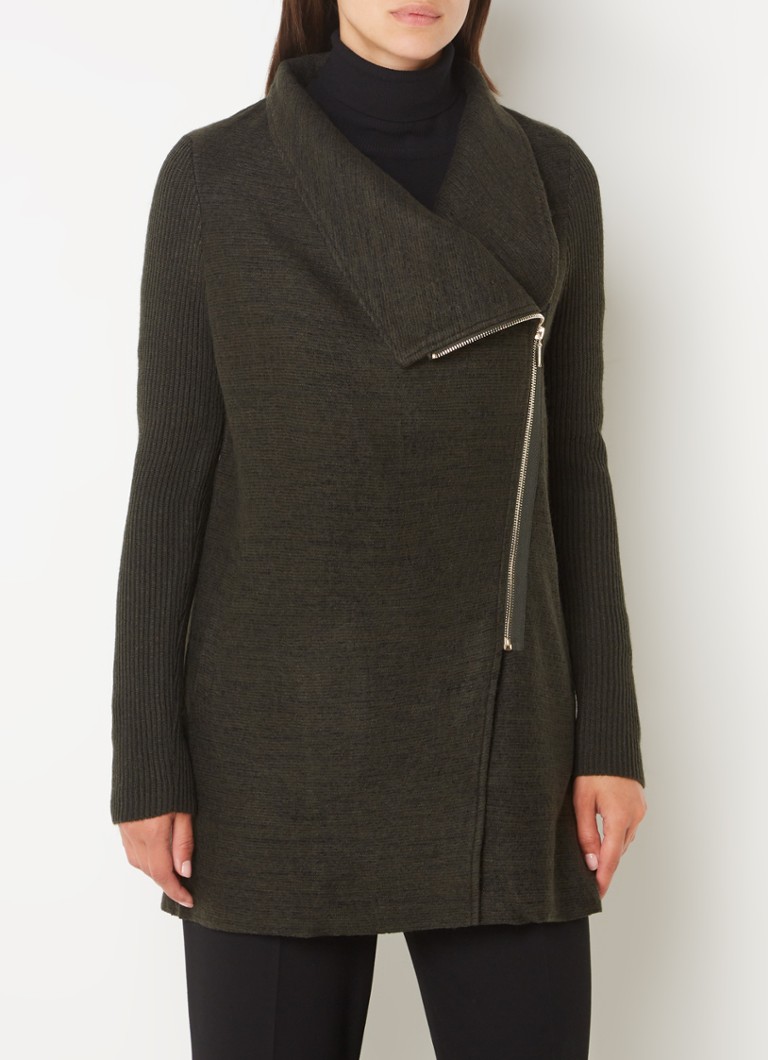 Phase Eight Byanca fine knitted wool blend coat with zipper detail