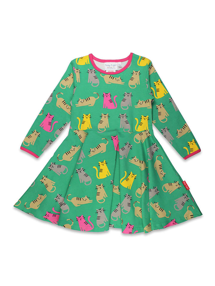 Toby Tiger Kleid in Grün/ Bunt günstig kaufen