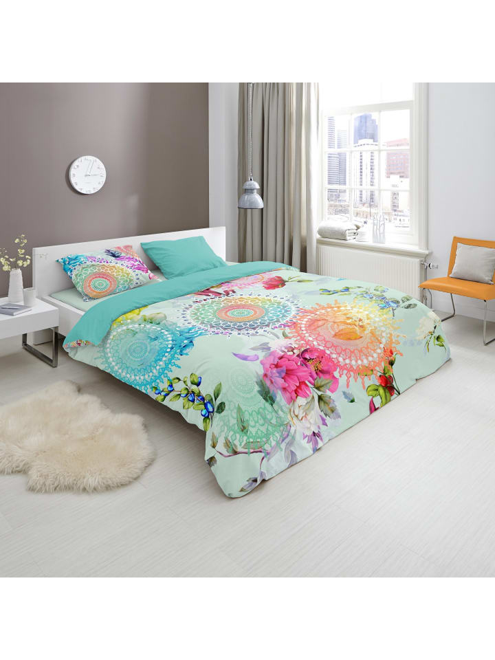 Traumschloss Comfort Flanell Bettwäsche - Acadia - farbenfrohe Mandalas in bunt günstig kaufen
