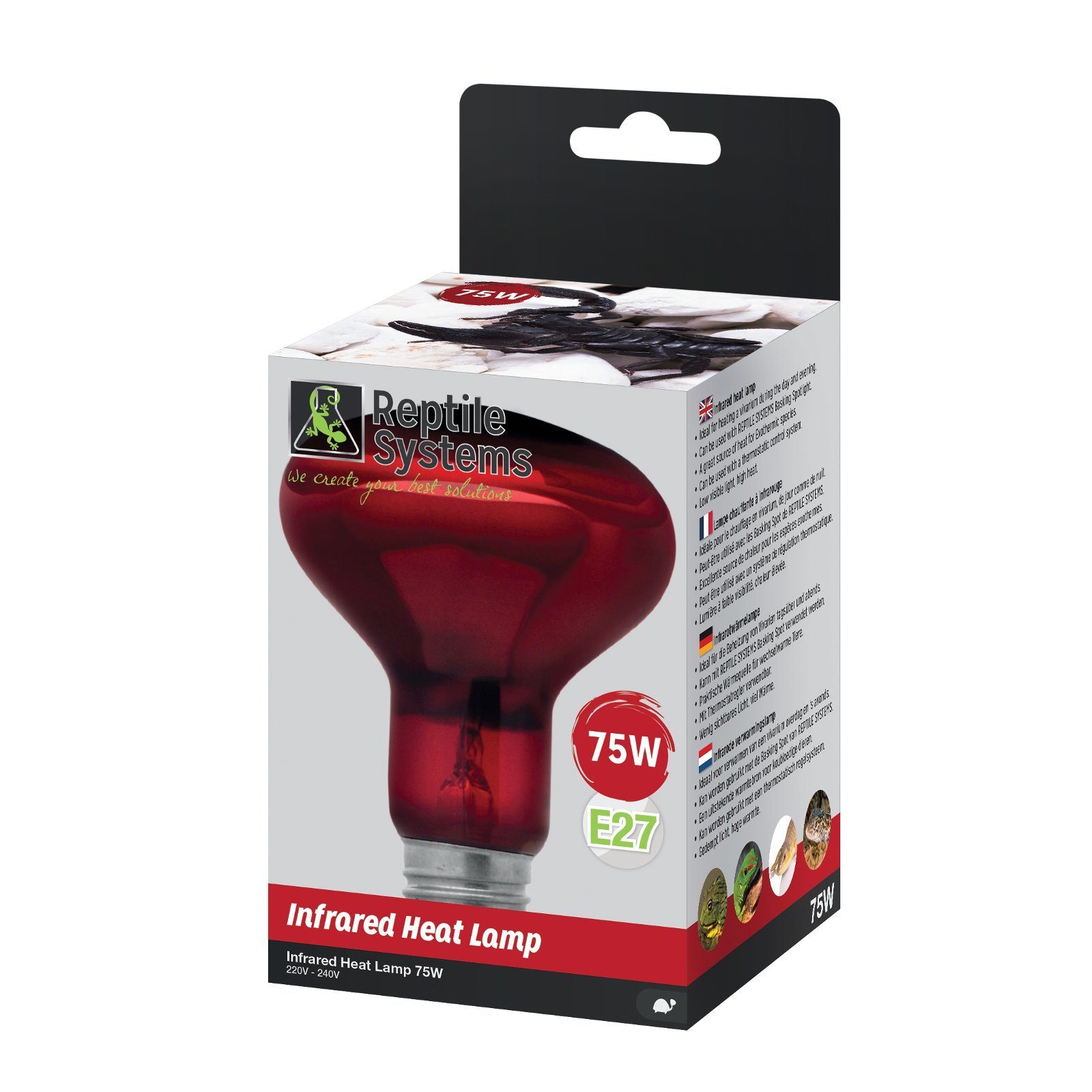 Reptile Systems Terrarium Infrared Heat Lamp, E27 Infrarot Wärmelampe