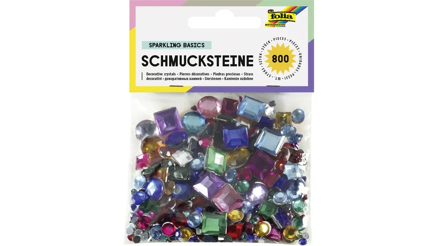 folia Schmucksteine eckig und rund 800 Stück