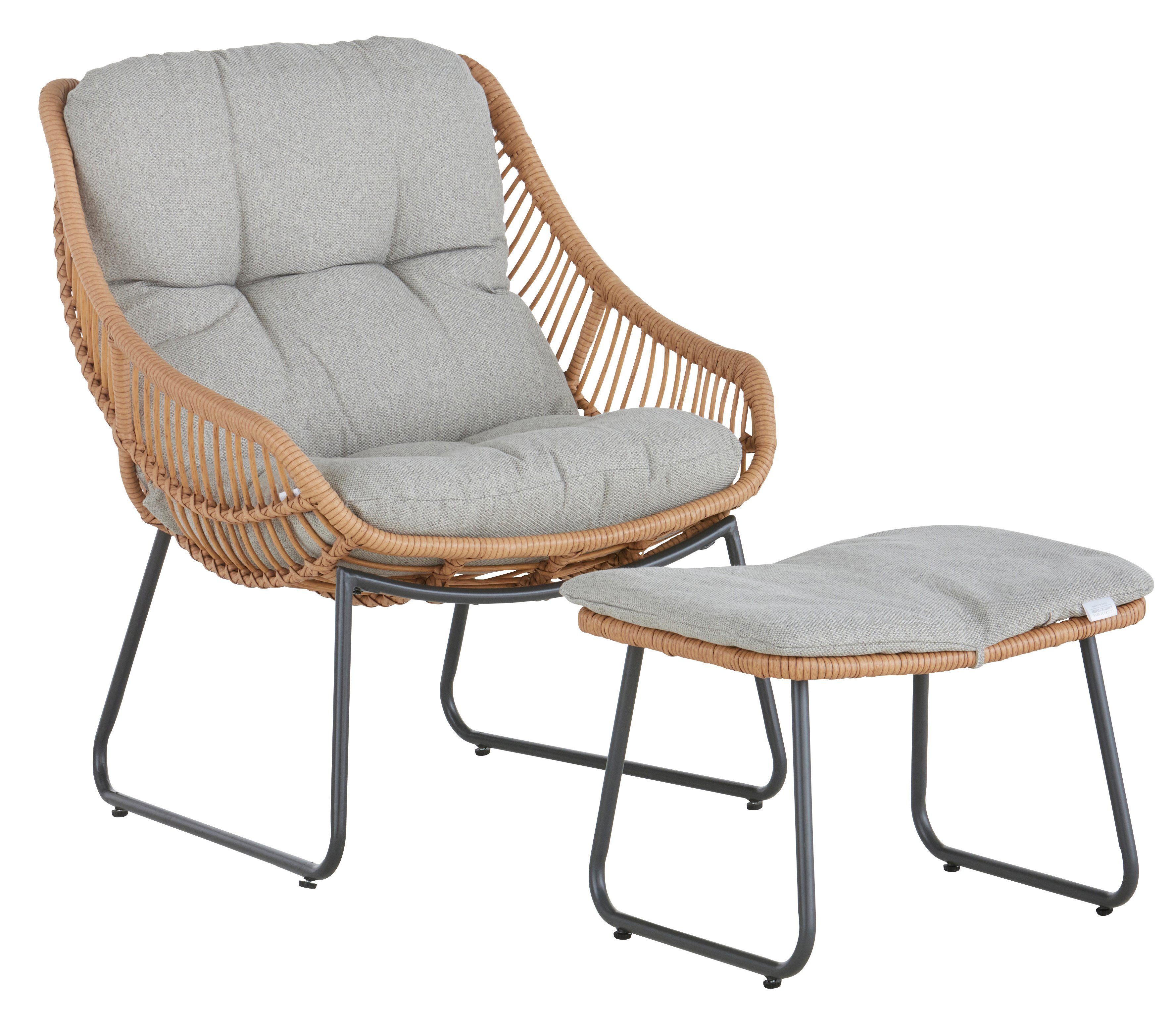 Guido Maria Kretschmer Home&Living Gartenlounge-Set Naxos, (9-tlg), mit natürlichem Look und gemütlichen Kissen