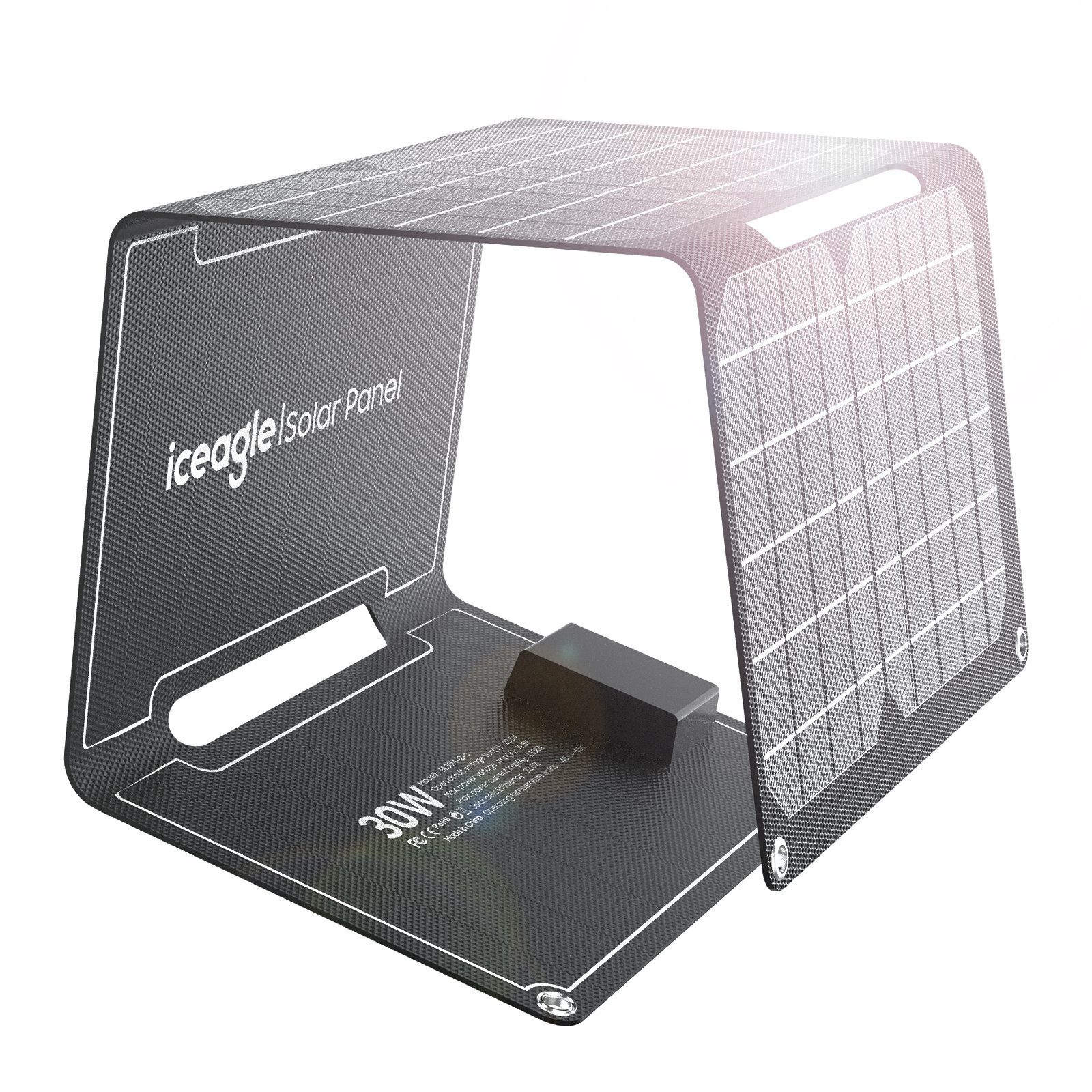 iceagle Solaranlage Solar Ladegerät 30W Faltbares Monokristalline Solarpanel
