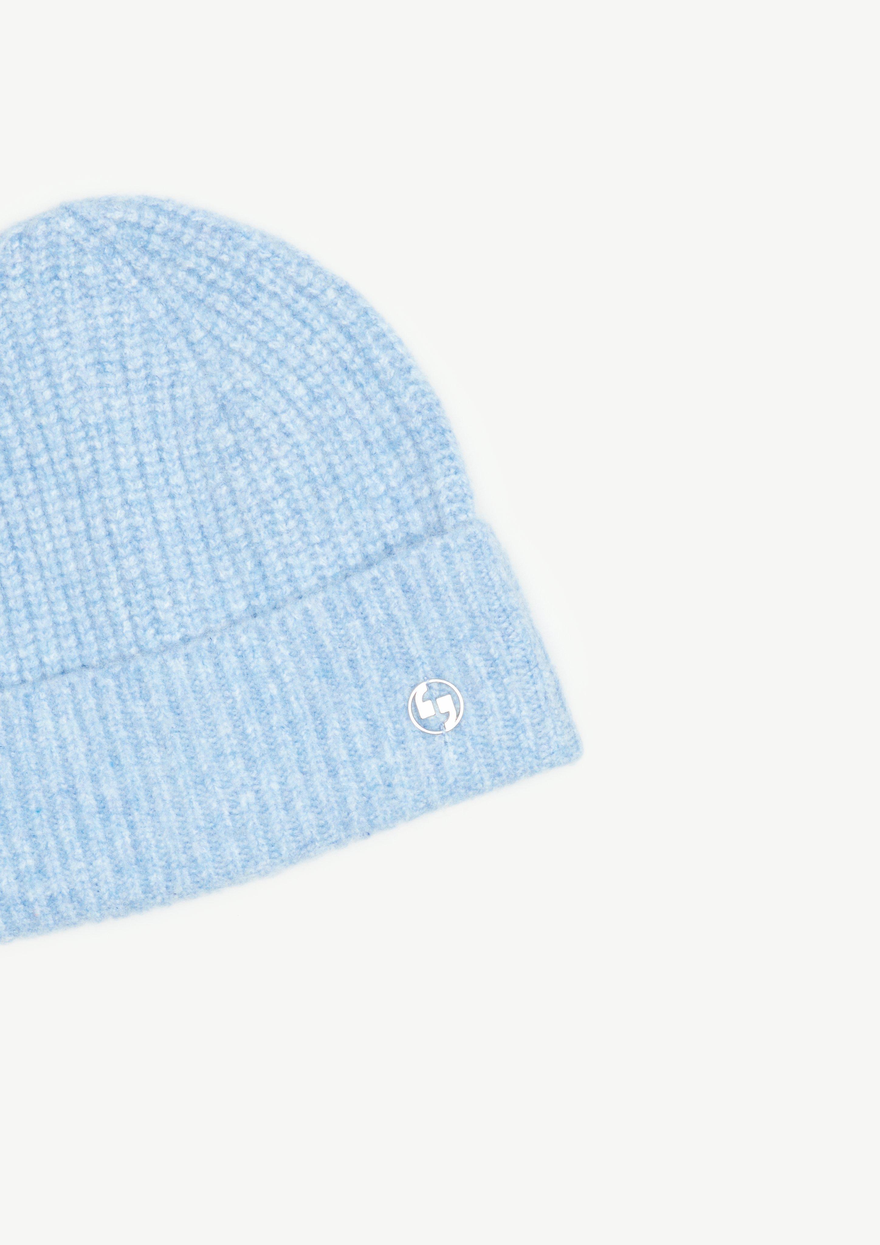 Strickmütze aus Wollmix - himmelblau