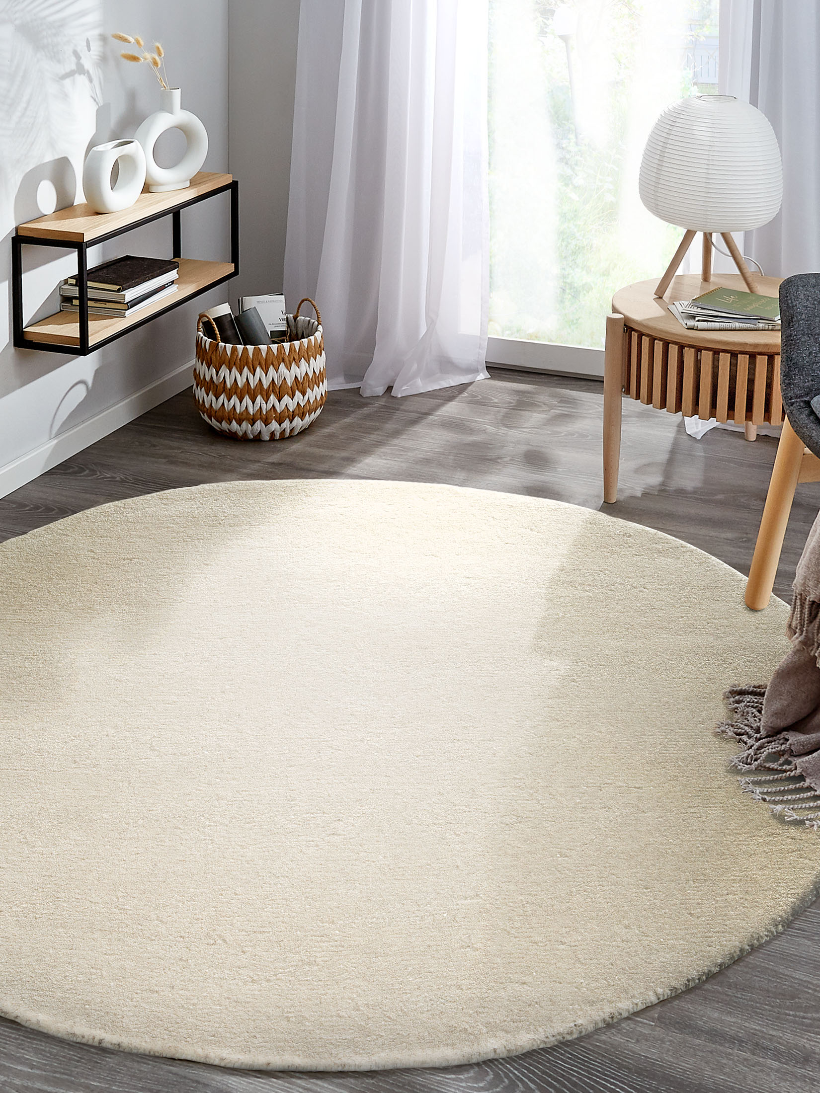 Auckland Woll-Teppich, Hellbeige