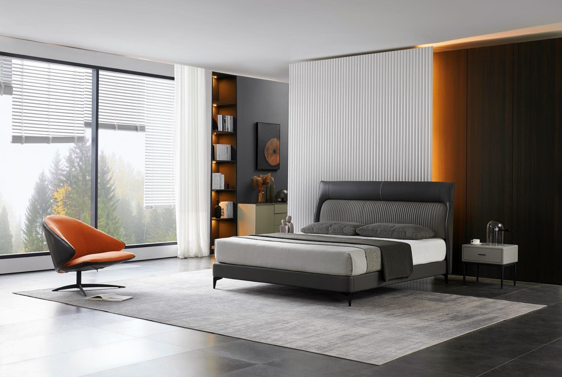 Salottini Lederbett Designer Bett 180x200 Lederbett Doppelbett Pesaro