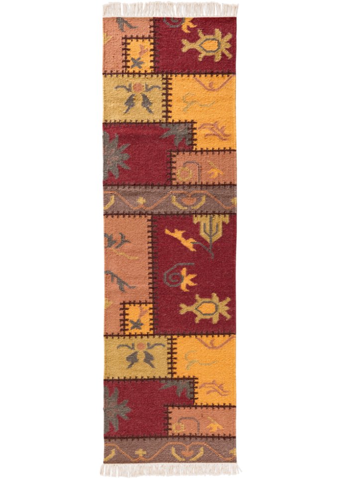 Kelim-Teppich in Patchworkoptik