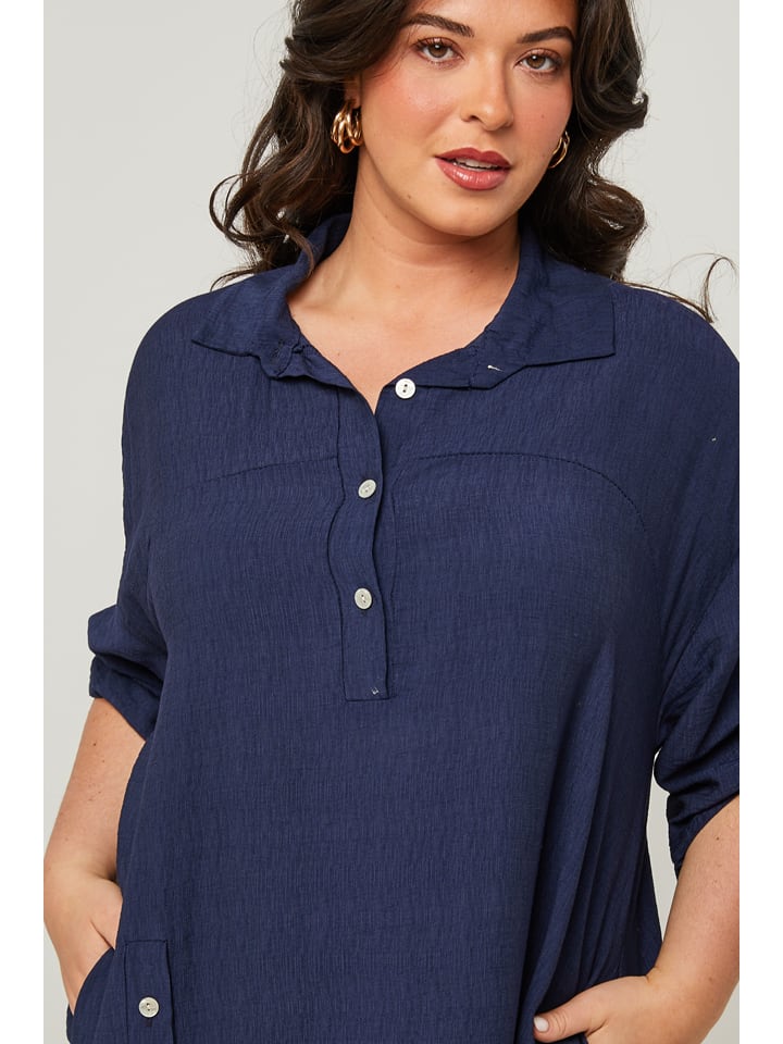 Curvy Lady Kleid in Dunkelblau günstig kaufen