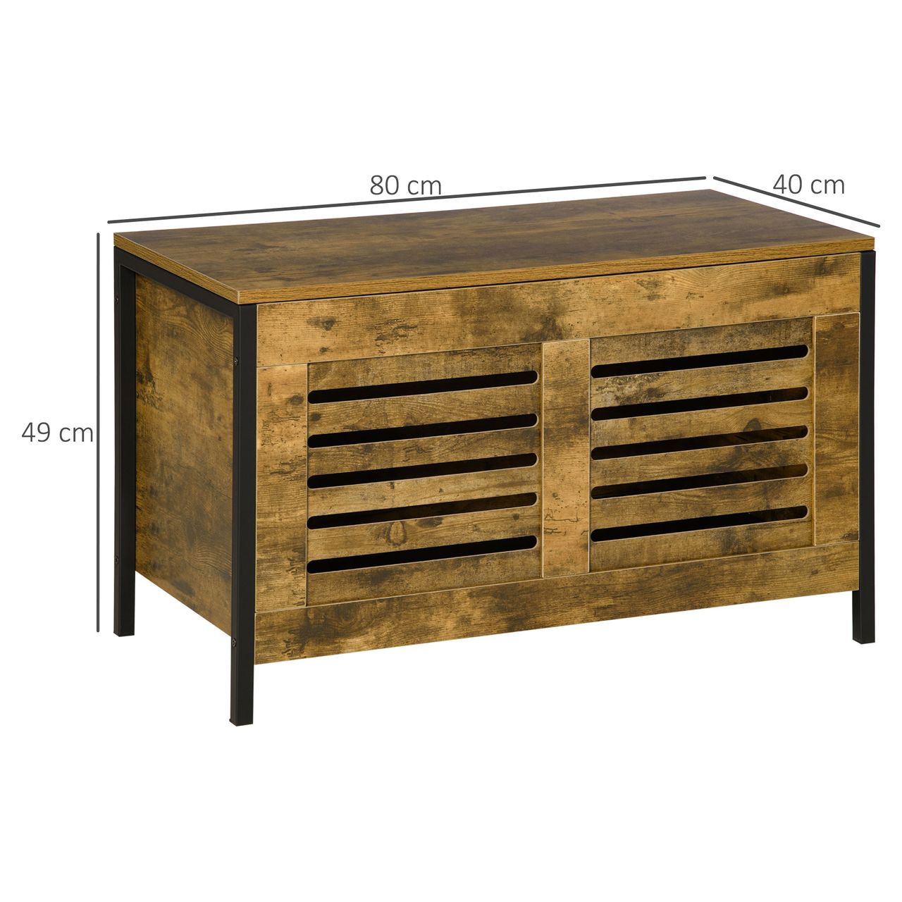 HOMCOM Sitztruhe, Sitzbank, Truhe, Aufbewahrungsbox, Auflagenbox mit Deckel