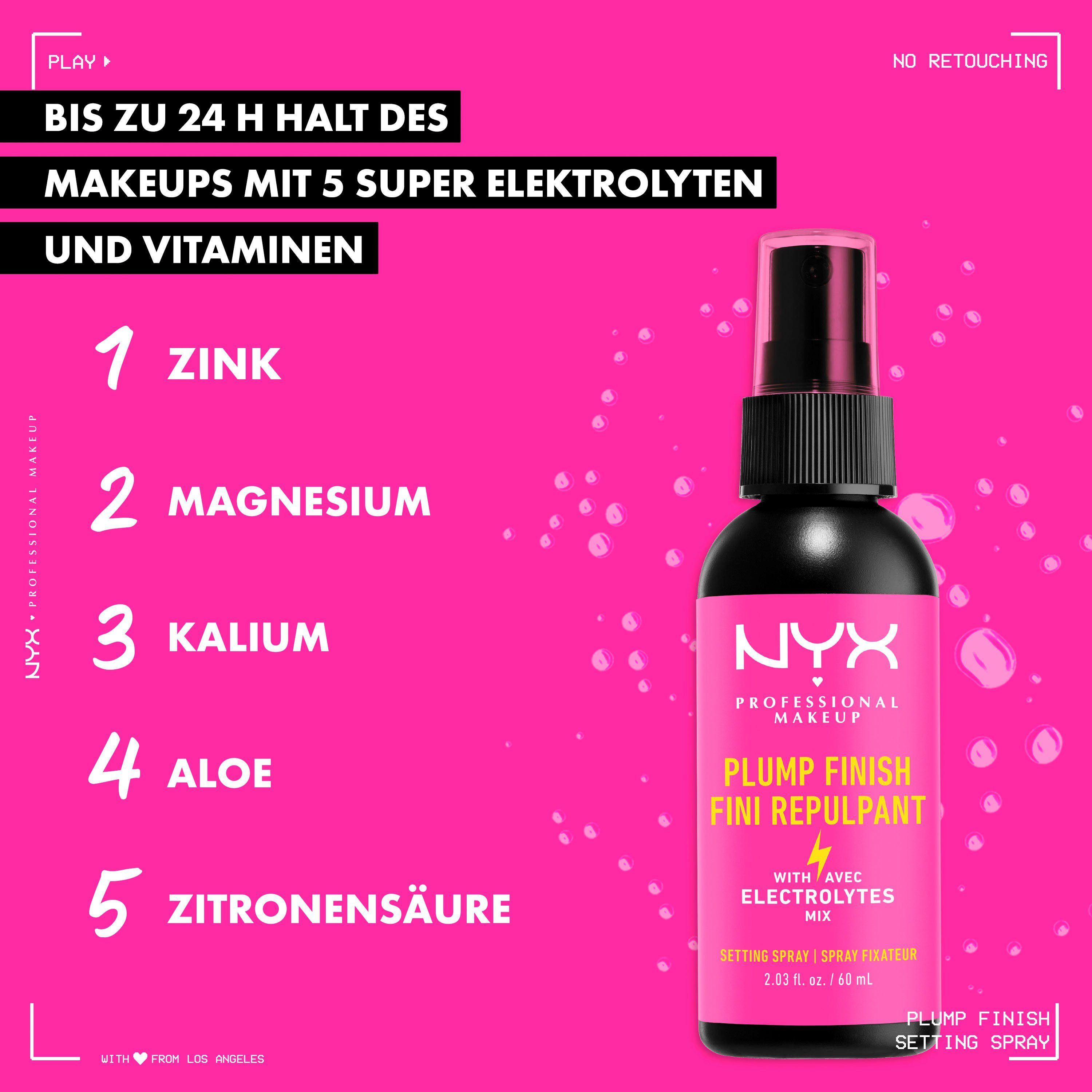 NYX Gesichtsspray Professional Makeup Plump Finish Setting Spray, mit Hyaluron