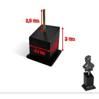 Holzsockel für Büsten 2.5 x 2.5 cm Schwarz