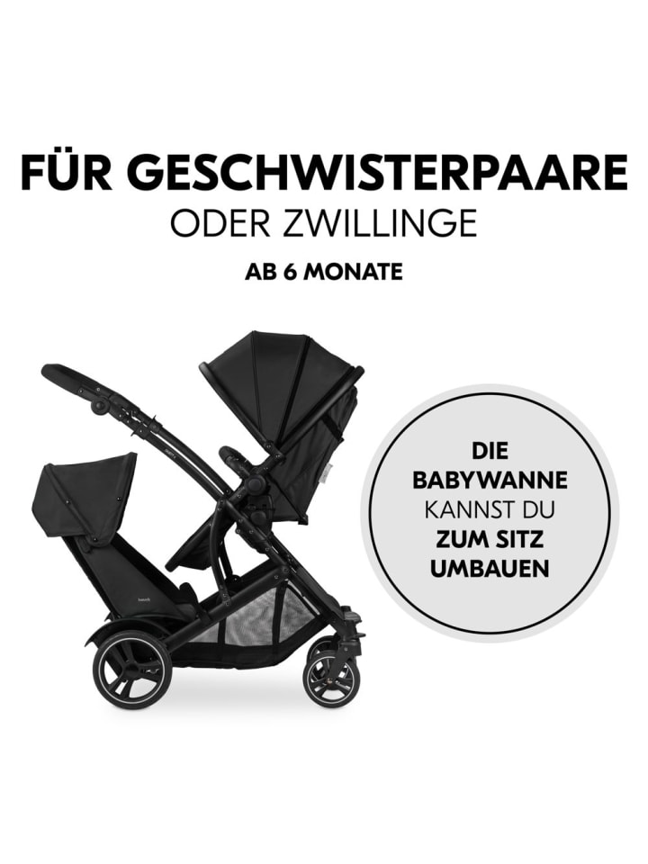 Hauck Geschwisterwagen Duett 4 - Black in schwarz günstig kaufen onesize