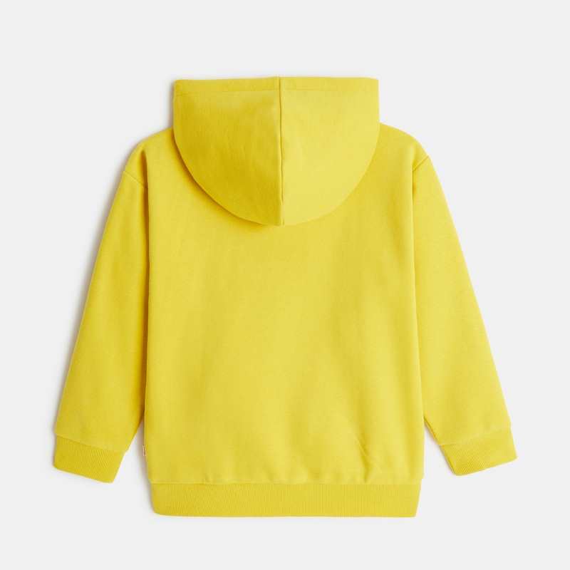 Sweat à capuche enfant jaune en coton recyclé mixte Catimini