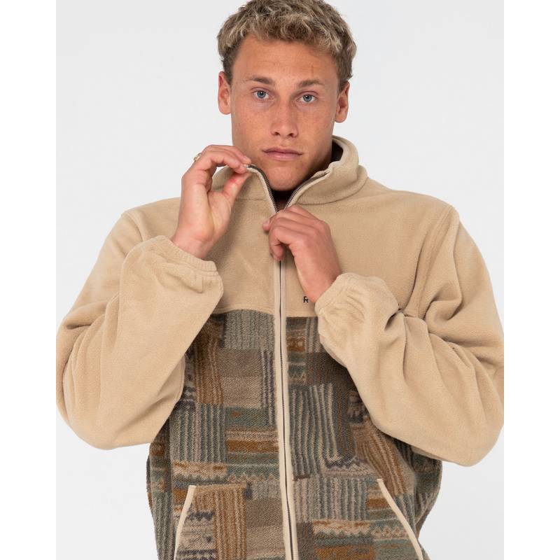 RUSTY SHAG PANELED FULL ZIP FLEECE Fleecejacke Herren