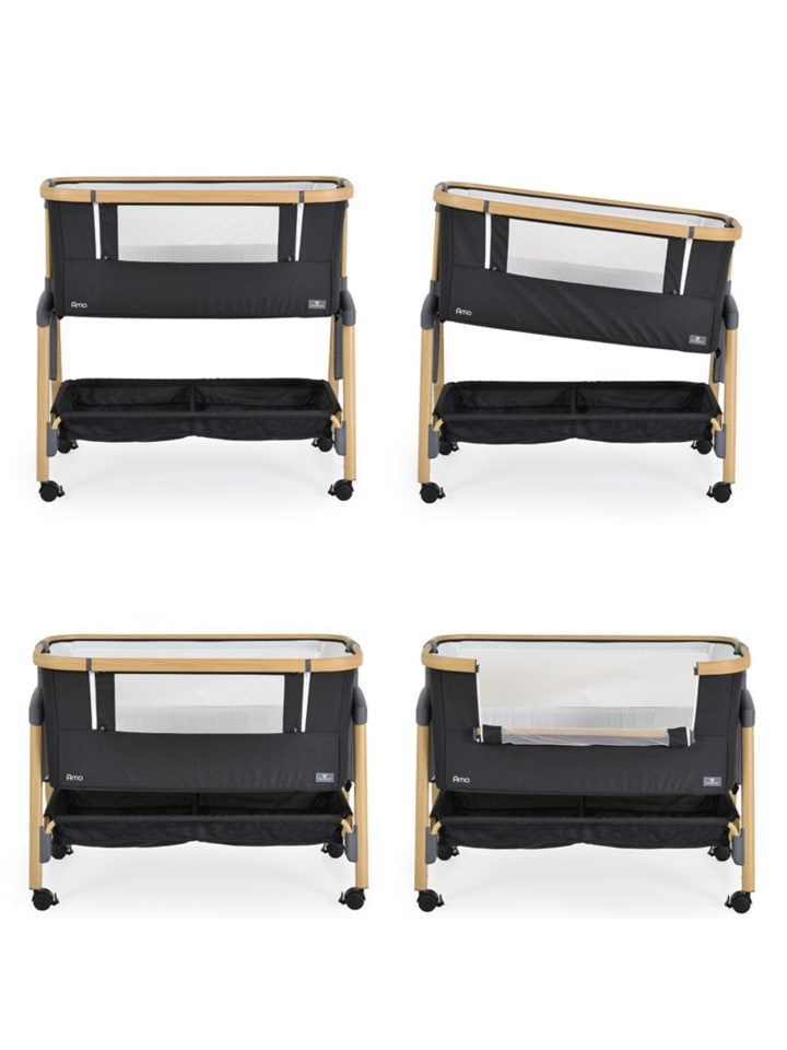 Cangaroo Beistellbett Amo Matratze in schwarz günstig kaufen onesize