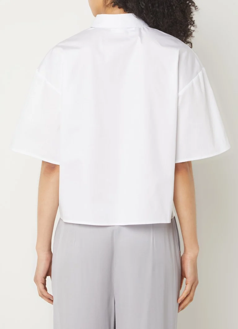 Selected Femme Agnese cropped blouse made of organic cotton with breast pocket