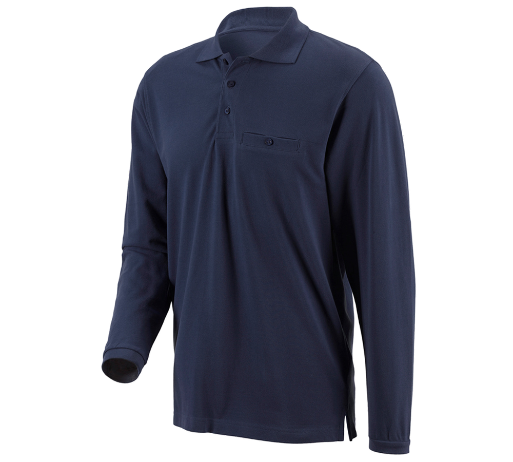 e.s. Longsleeve-Polo cotton Pocket