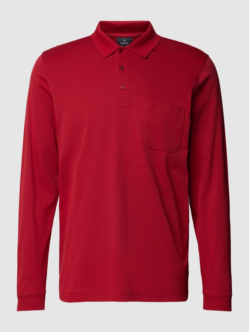 Poloshirt im langärmeligen Design in rot