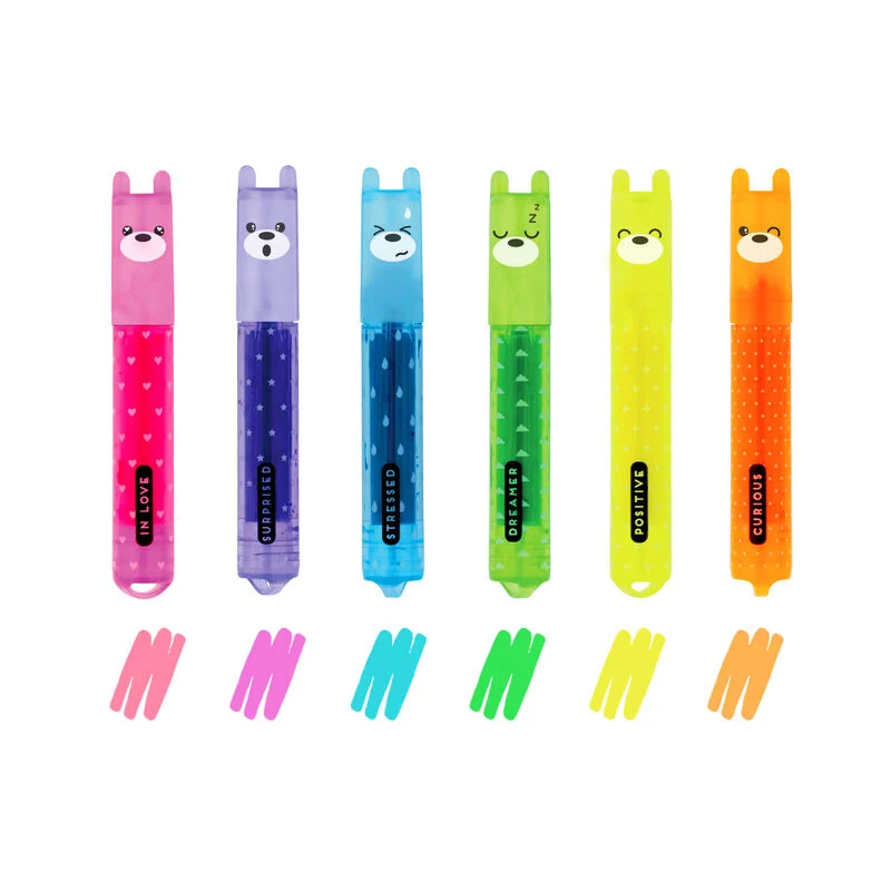 Juego de 6 mini marcadores fluorescentes - Teddy's Mood