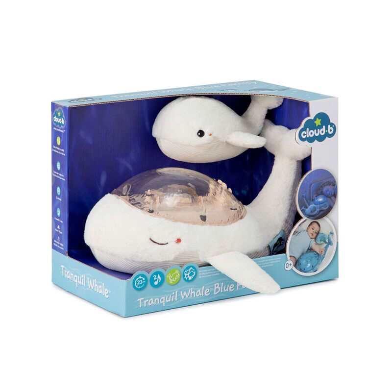 Veilleuse musicale et projection baleine blanche et son baleineau Cloud B