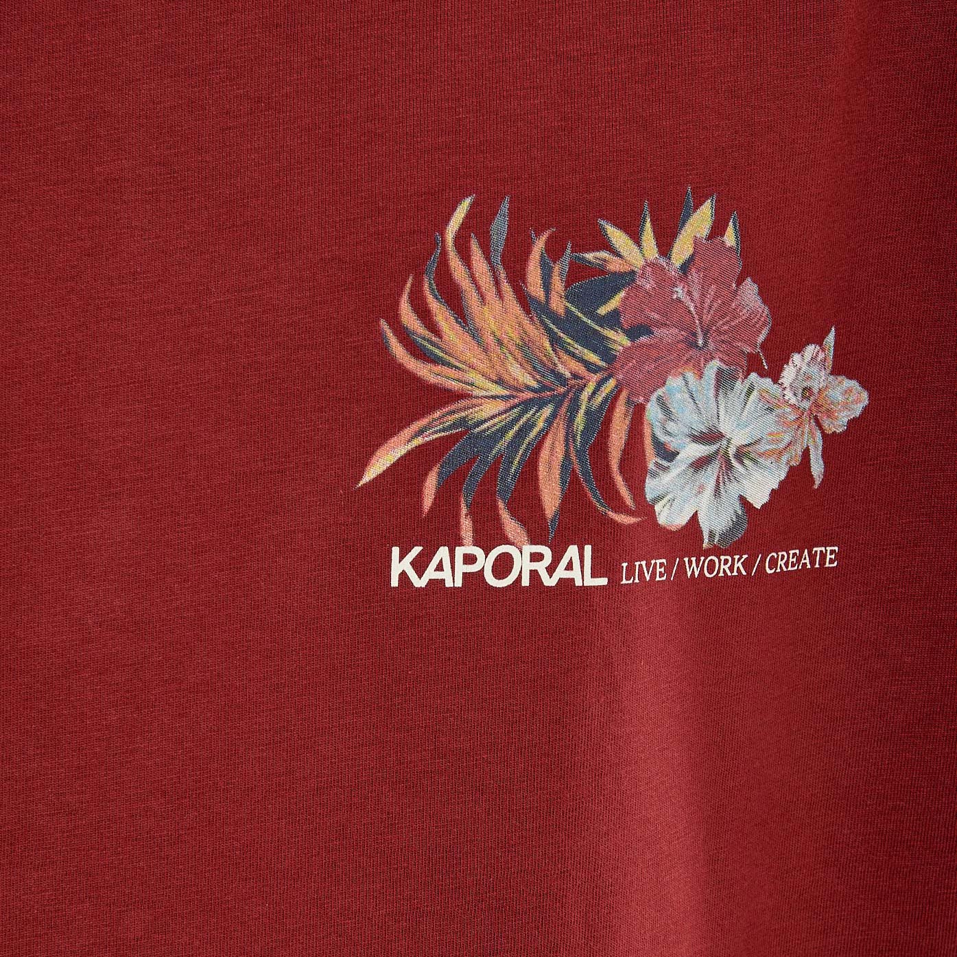 TIGAU  T-shirt bordeaux homme 100% coton