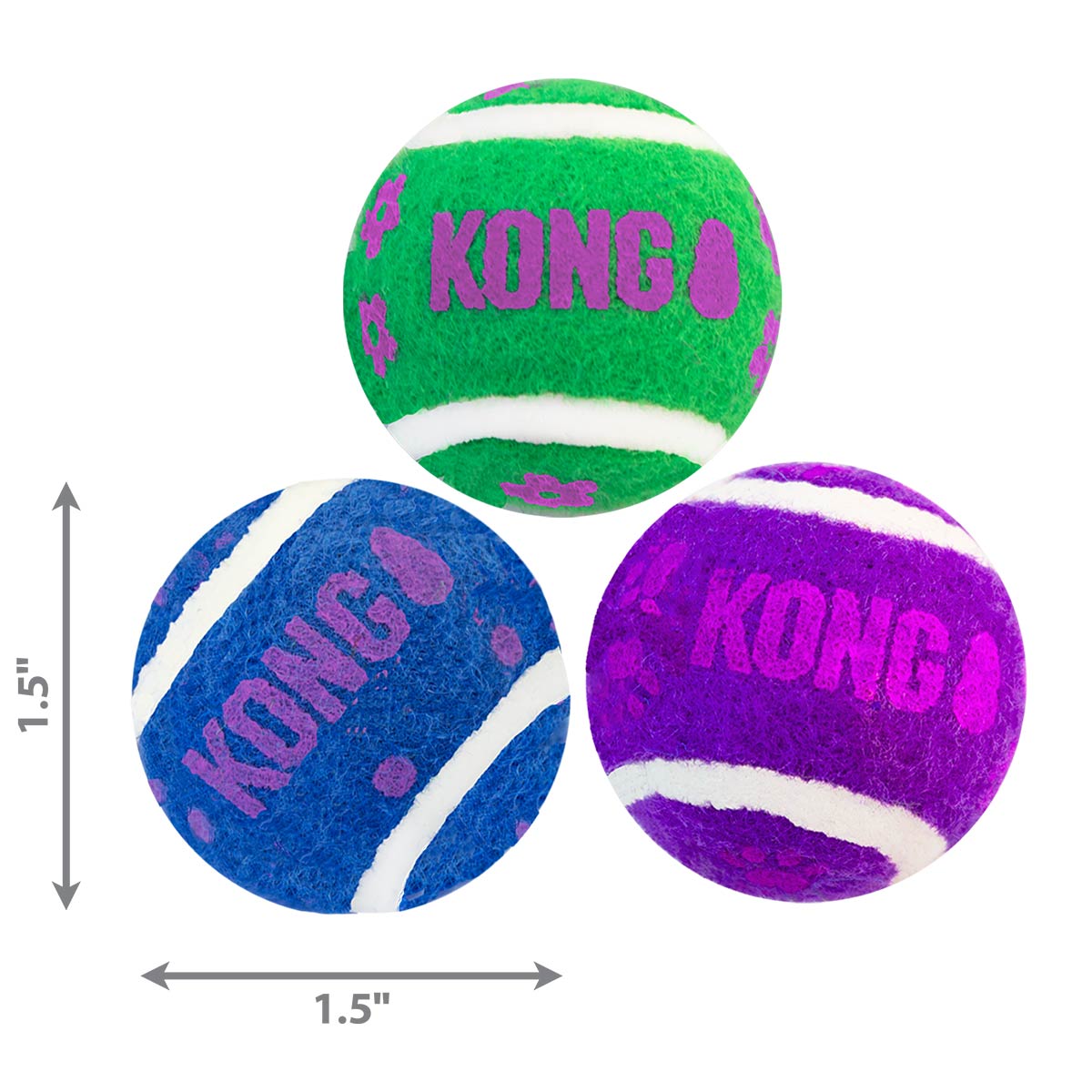 KONG Katzenspielzeug Active Tennisbälle mit Glöckchen