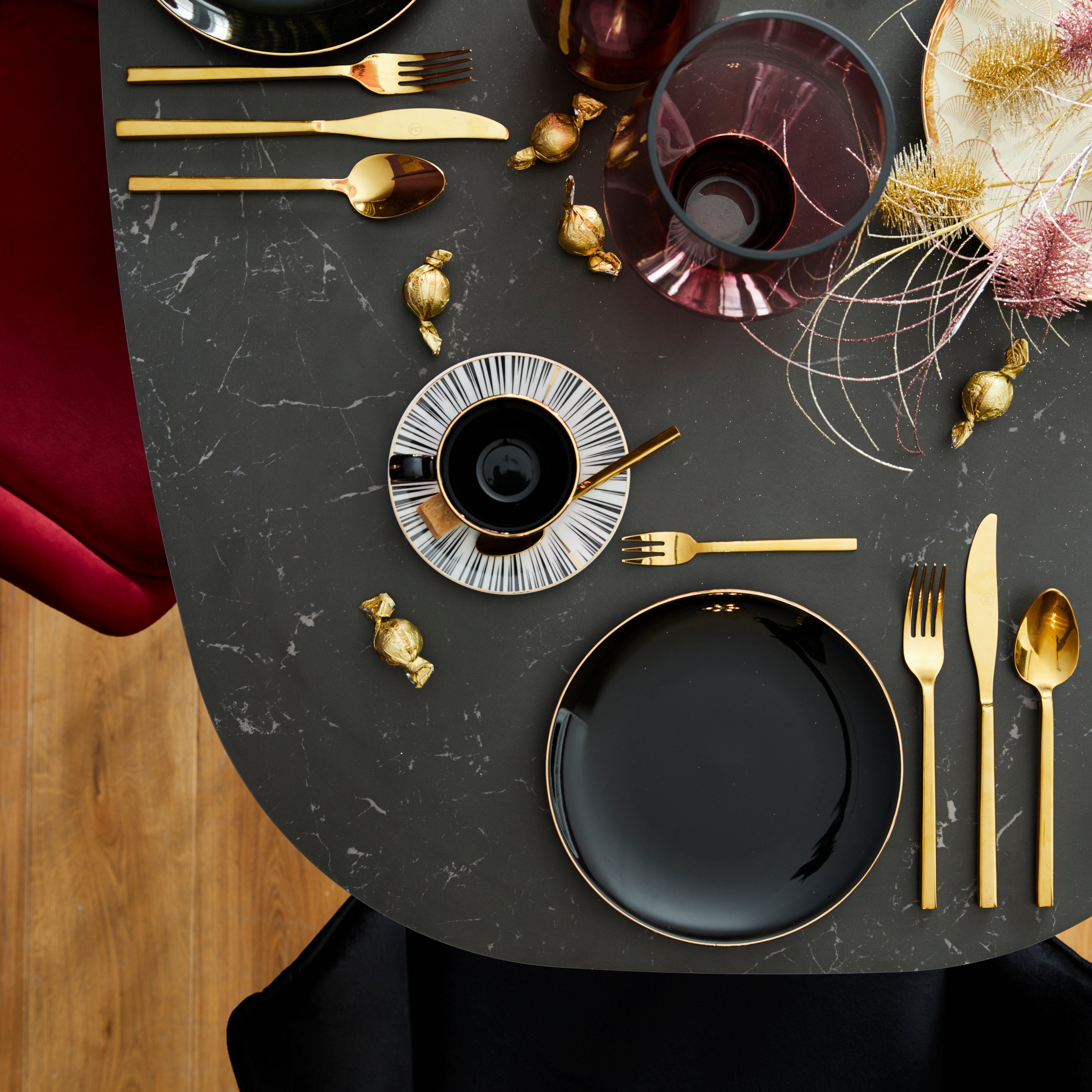 Home affaire Besteck-Set Colmar, Edelstahl 18/10, PVD gold glänzend, 30 Teile