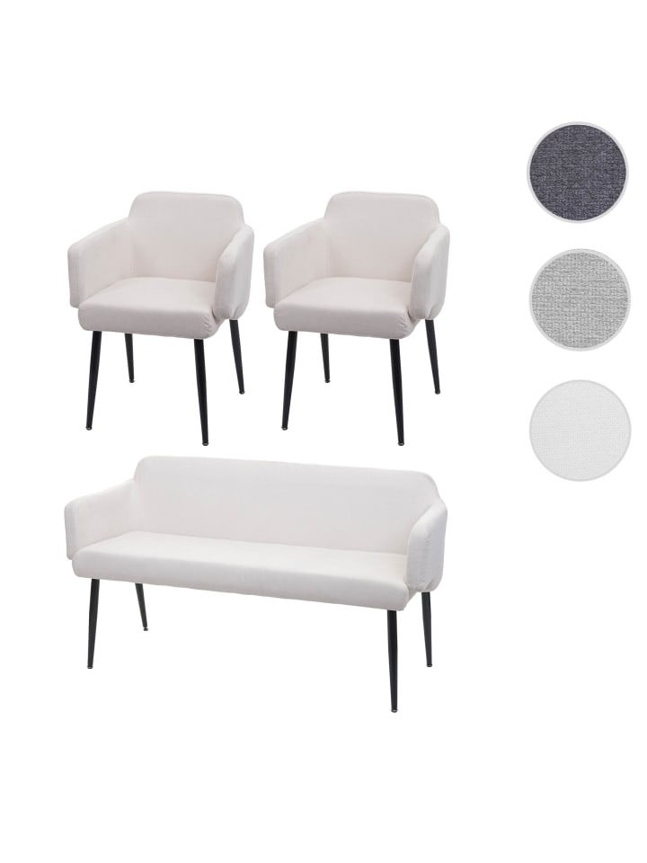 MCW Esszimmer-Set L13 2er-Set Stuhl Sitzbank, Creme-weiß günstig kaufen onesize
