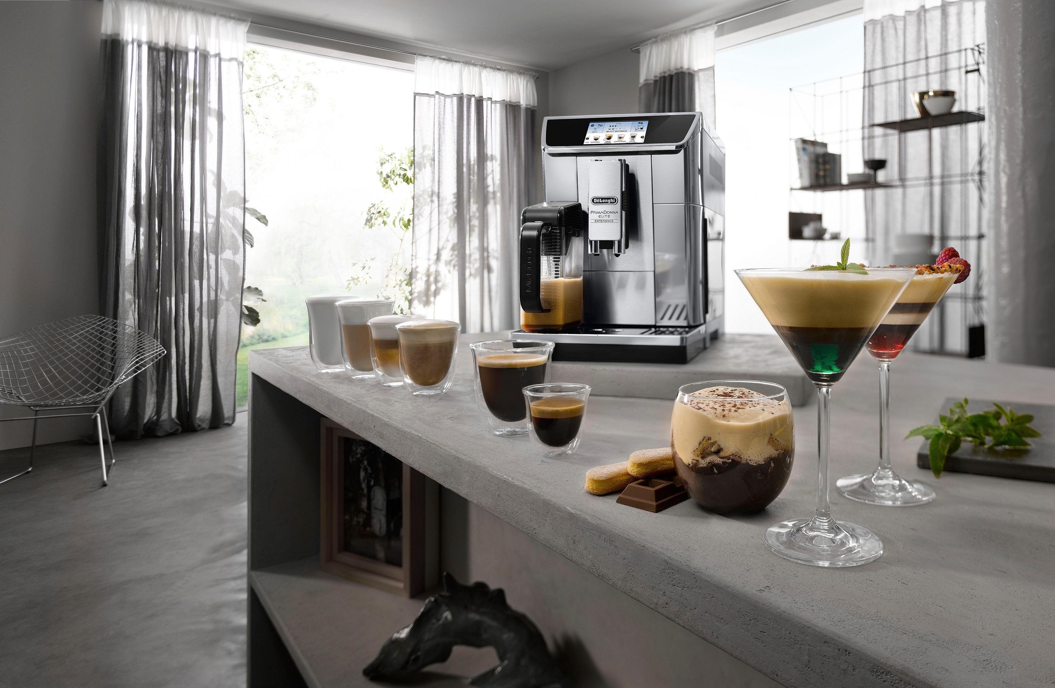 De'Longhi Kaffeevollautomat PrimaDonna Elite Experience ECAM 656.85.MS, auch für Kaltgetränkevariationen