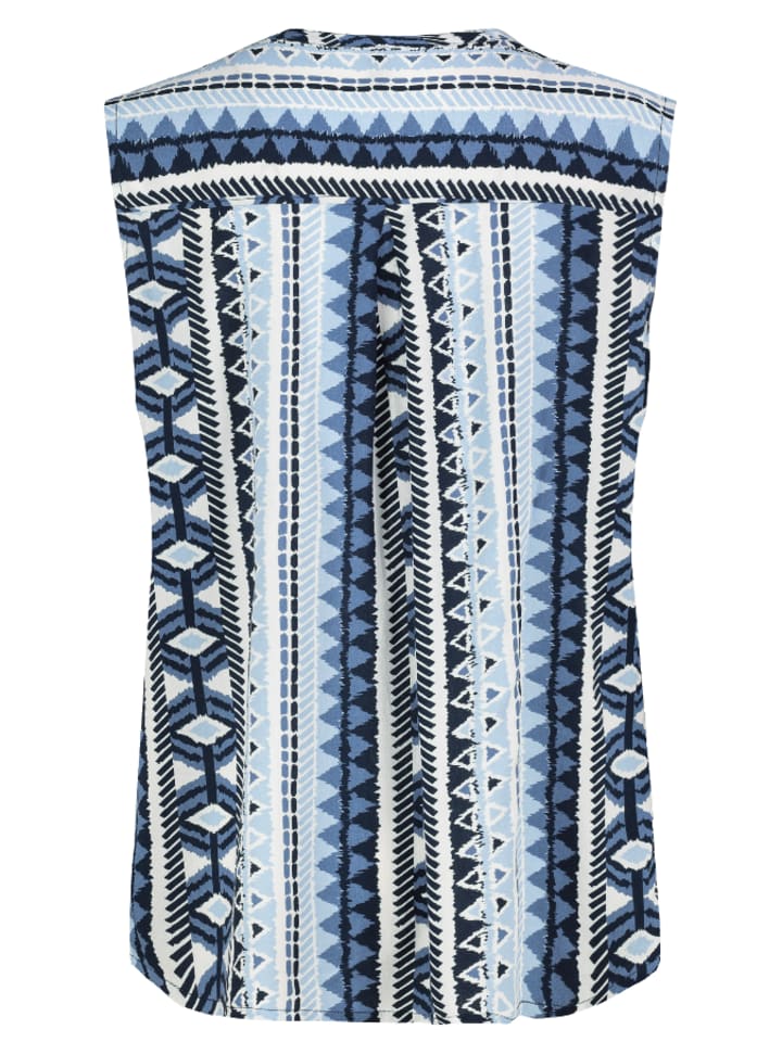 Fresh Made Blusentop in Blau / Creme günstig kaufen
