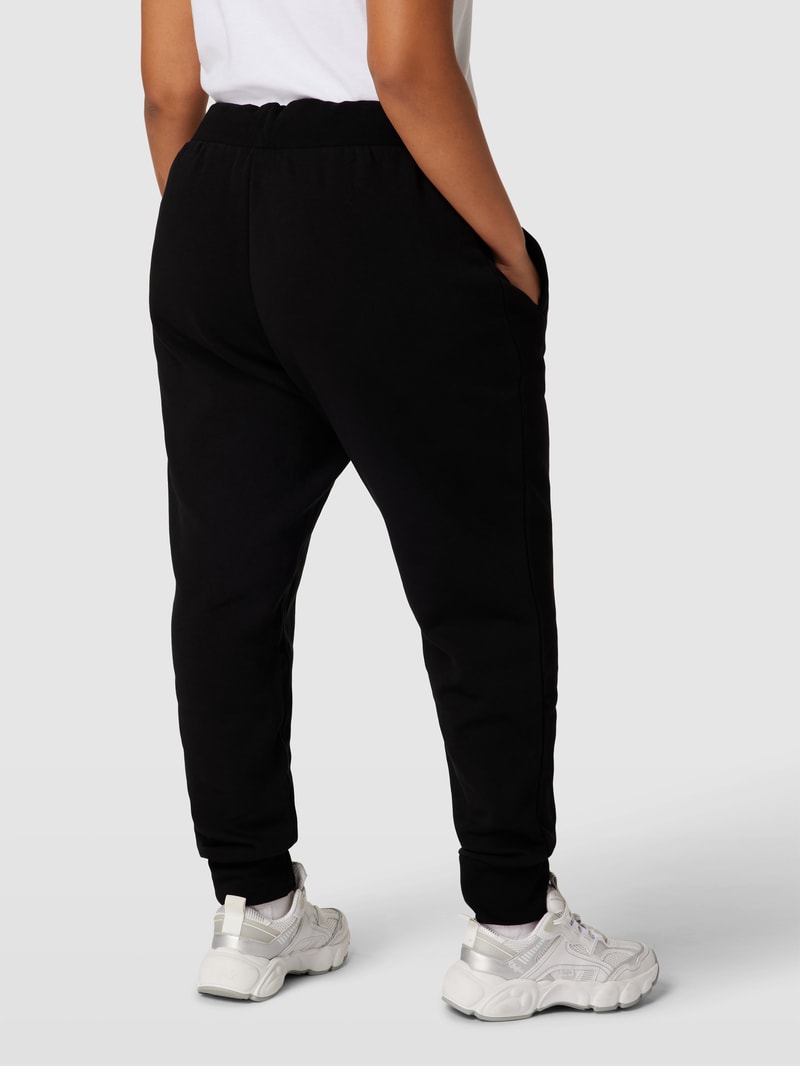 PLUS SIZE Sweatpants mit Label-Stitching in schwarz