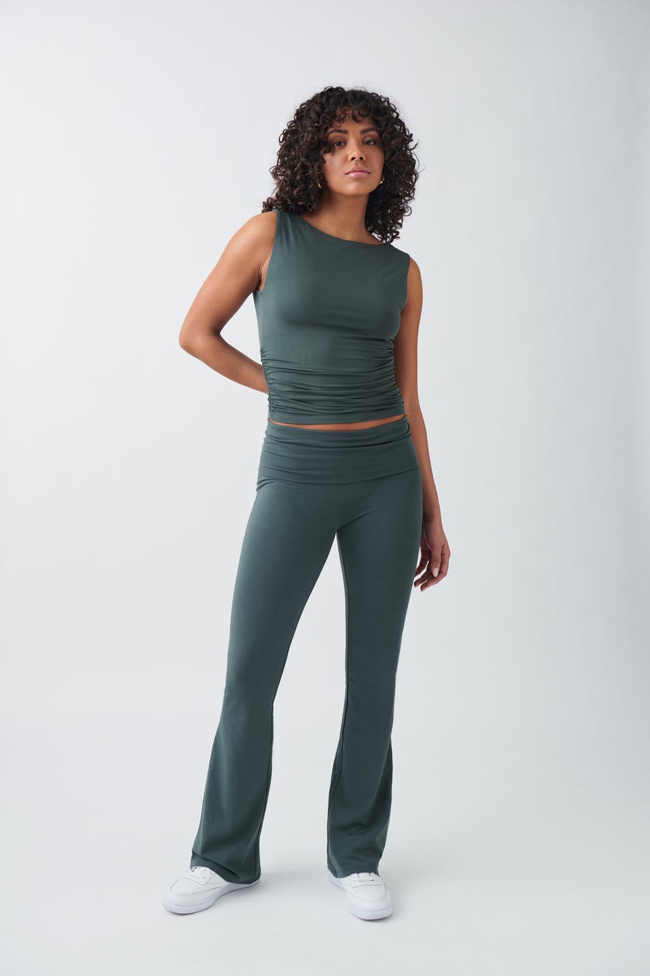 Soft touch folded trouser