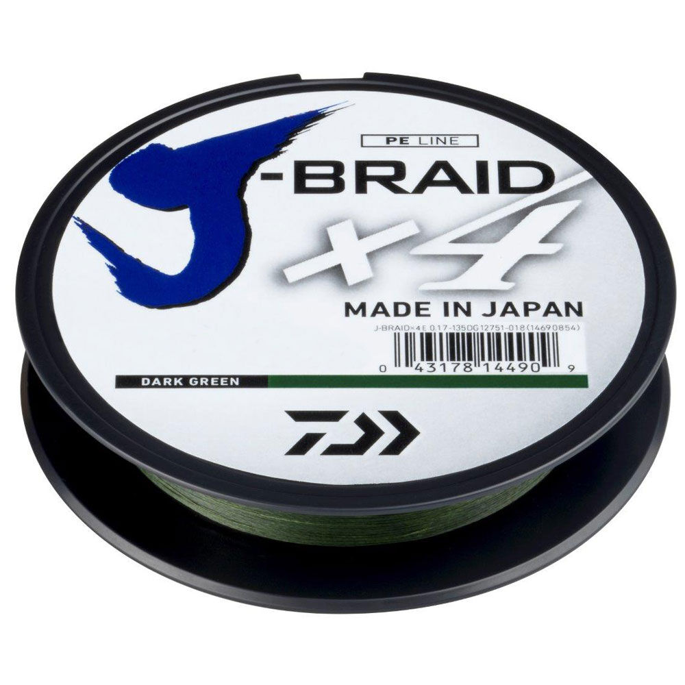 Daiwa Jbraid 4-šķipsnu zaļa pinuma aukla 270m